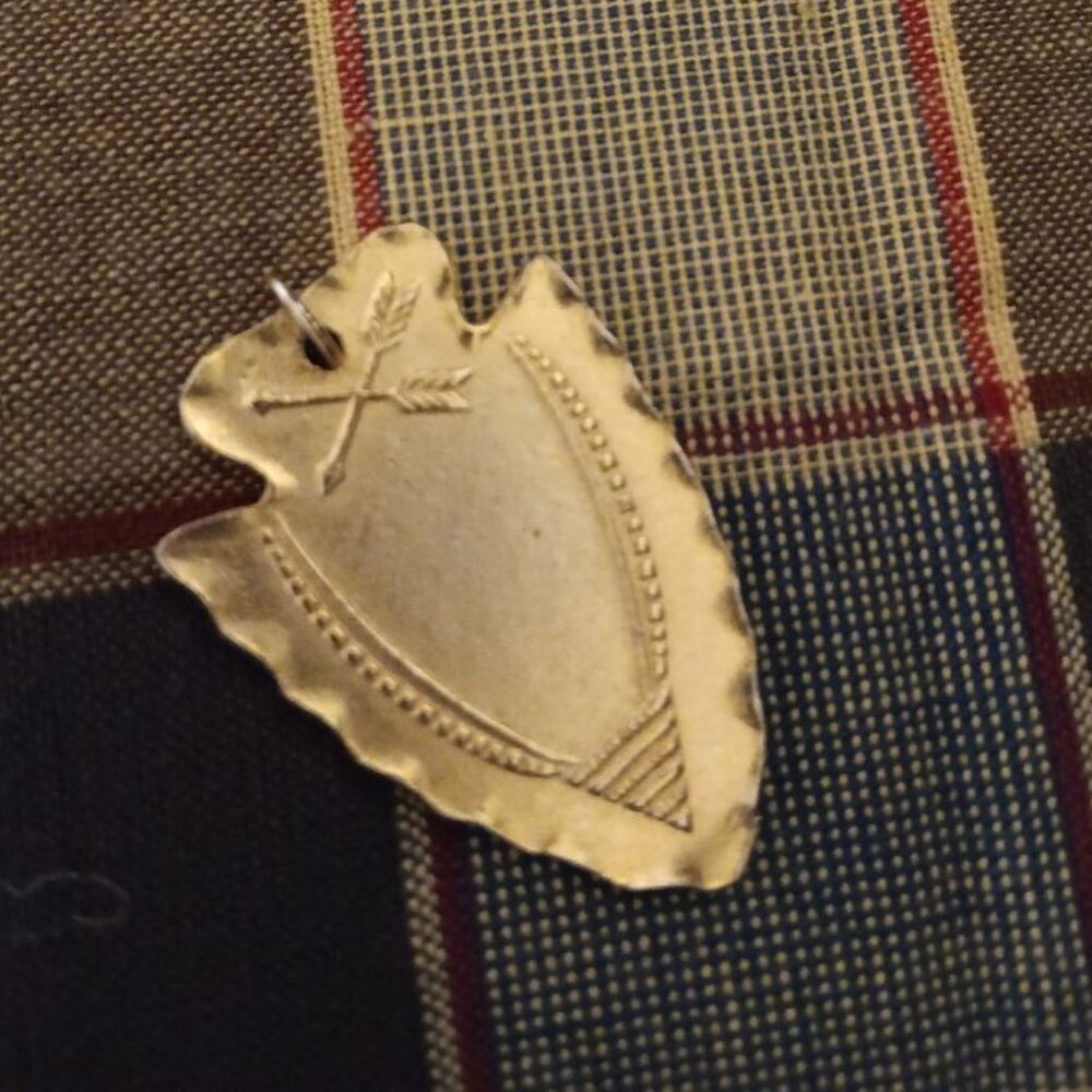 Vintage Solid Brass Bell Trading Post Arrowhead Pendant